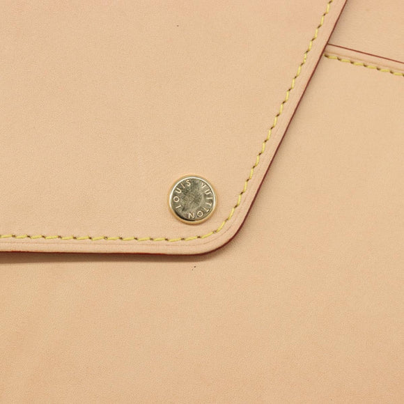 LOUIS VUITTON Nomad leather Clutch Bag Beige LV Auth 196985V