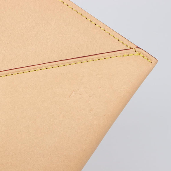 LOUIS VUITTON Nomad leather Clutch Bag Beige LV Auth 196985V