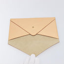 LOUIS VUITTON Nomad leather Clutch Bag Beige LV Auth 196985V-14