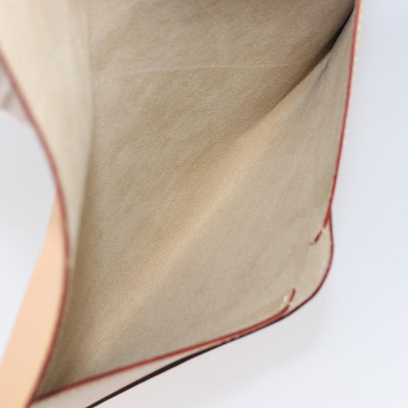 LOUIS VUITTON Nomad leather Clutch Bag Beige LV Auth 196985V