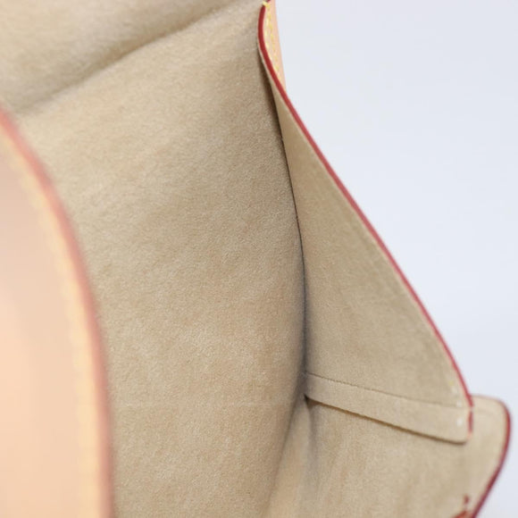 LOUIS VUITTON Nomad leather Clutch Bag Beige LV Auth 196985V