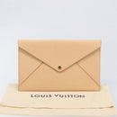 LOUIS VUITTON Nomad leather Clutch Bag Beige LV Auth 196985V-19