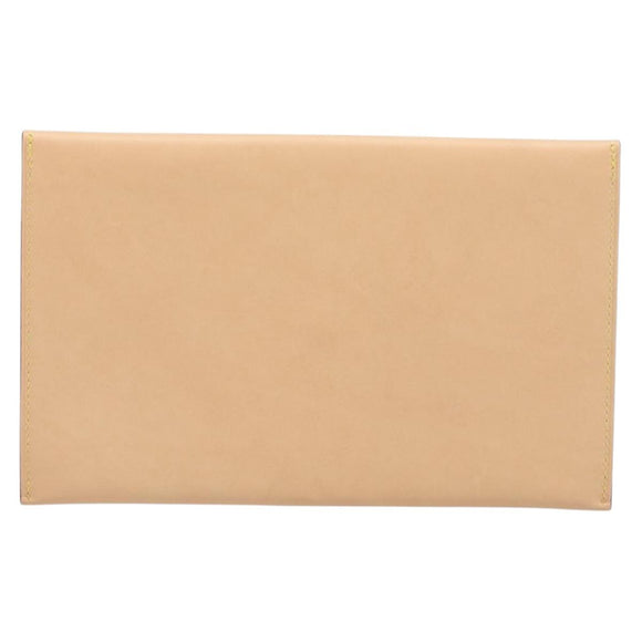 LOUIS VUITTON Nomad leather Clutch Bag Beige LV Auth 196985V