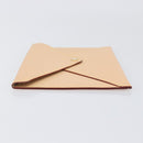 LOUIS VUITTON Nomad leather Clutch Bag Beige LV Auth 196985V-5