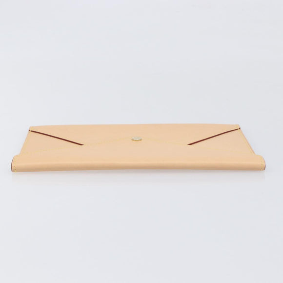 LOUIS VUITTON Nomad leather Clutch Bag Beige LV Auth 196985V