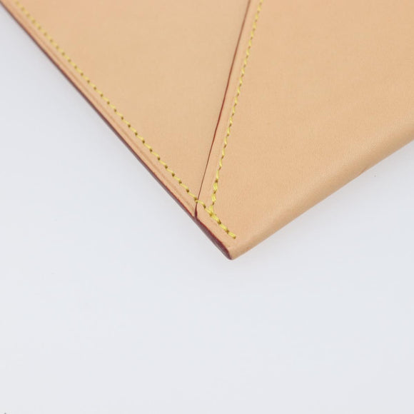 LOUIS VUITTON Nomad leather Clutch Bag Beige LV Auth 196985V