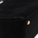 Salvatore Ferragamo Gancini Shoulder Bag Suede 2way Black Gold Auth 196987-16