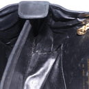 Salvatore Ferragamo Gancini Shoulder Bag Suede 2way Black Gold Auth 196987-22