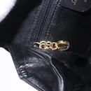 Salvatore Ferragamo Gancini Shoulder Bag Suede 2way Black Gold Auth 196987-26