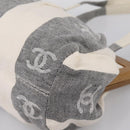 CHANEL Tote Bag Canvas Gray Gold CC Auth 196989V-9