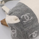 CHANEL Tote Bag Canvas Gray Gold CC Auth 196989V-14