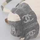 CHANEL Tote Bag Canvas Gray Gold CC Auth 196989V-16