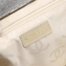 CHANEL Tote Bag Canvas Gray Gold CC Auth 196989V-17