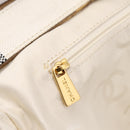 CHANEL Tote Bag Canvas Gray Gold CC Auth 196989V-20