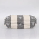 CHANEL Tote Bag Canvas Gray Gold CC Auth 196989V-5