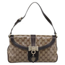 GUCCI GG Canvas GG Crystal Bag Coated Canvas Beige Gold 181483 Auth 196990-13