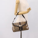 GUCCI GG Canvas GG Crystal Bag Coated Canvas Beige Gold 181483 Auth 196990-21