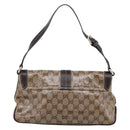 GUCCI GG Canvas GG Crystal Bag Coated Canvas Beige Gold 181483 Auth 196990-2