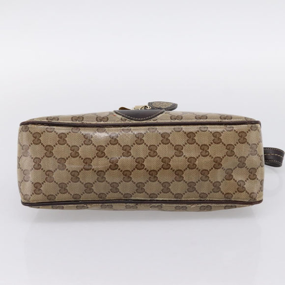 GUCCI GG Canvas GG Crystal Bag Coated Canvas Beige Gold 181483 Auth 196990