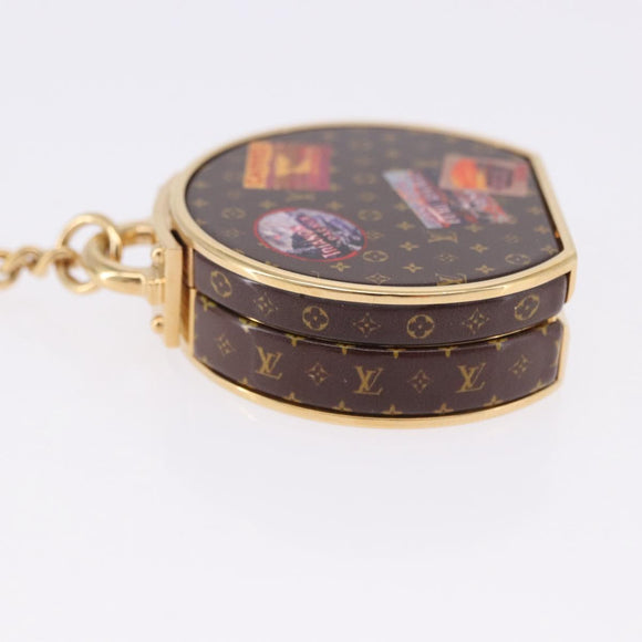 LOUIS VUITTON Monogram Porte Cles Boite Chapeau metal Gold M63089 Auth 196993M