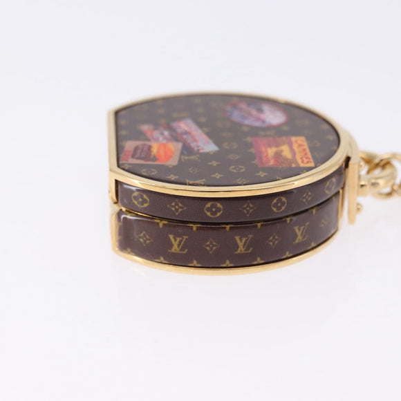 LOUIS VUITTON Monogram Porte Cles Boite Chapeau metal Gold M63089 Auth 196993M