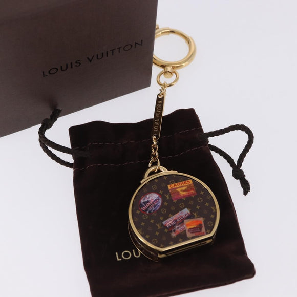 LOUIS VUITTON Monogram Porte Cles Boite Chapeau metal Gold M63089 Auth 196993M