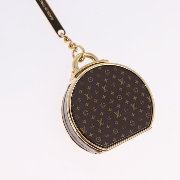 LOUIS VUITTON Monogram Porte Cles Boite Chapeau metal Gold M63089 Auth 196993M
