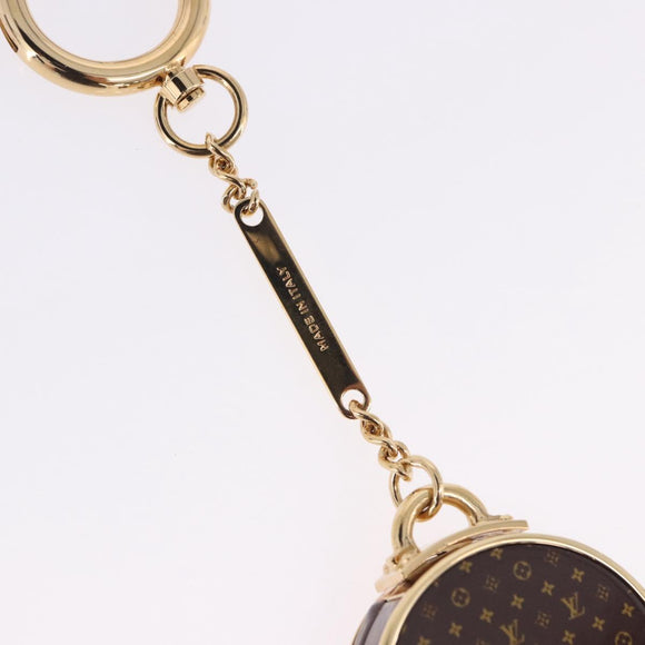 LOUIS VUITTON Monogram Porte Cles Boite Chapeau metal Gold M63089 Auth 196993M