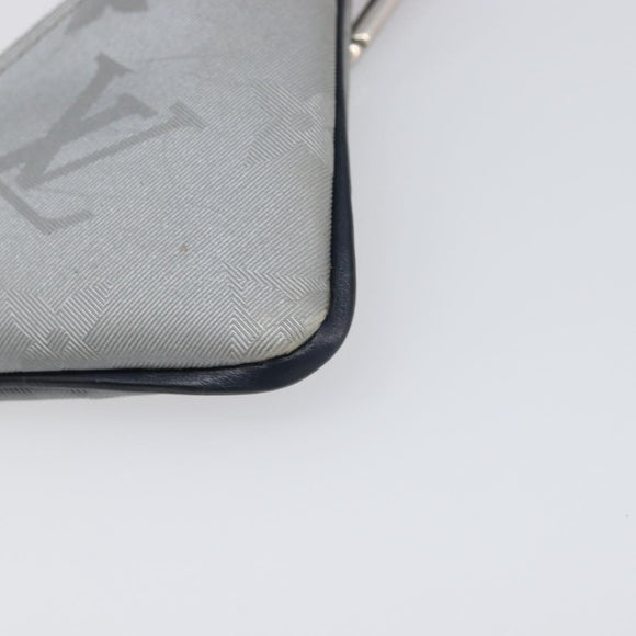 LOUIS VUITTON Monogram satellite Porte Cles Charm Silver MP2217 LV Auth 196994A