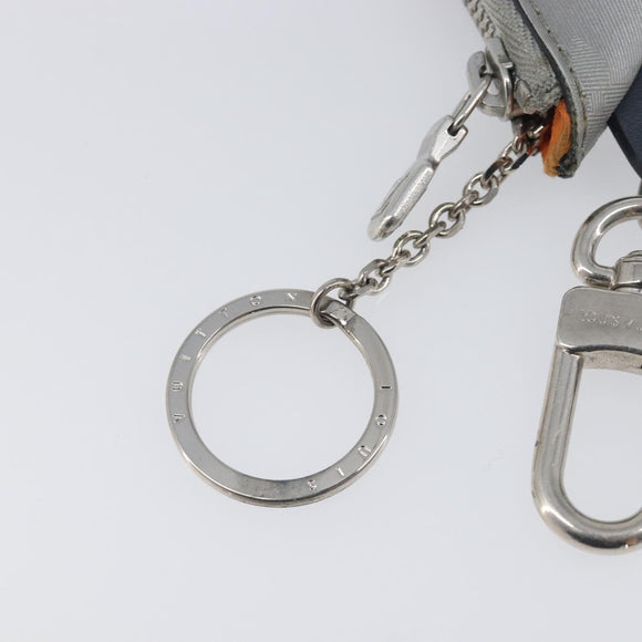 LOUIS VUITTON Monogram satellite Porte Cles Charm Silver MP2217 LV Auth 196994A