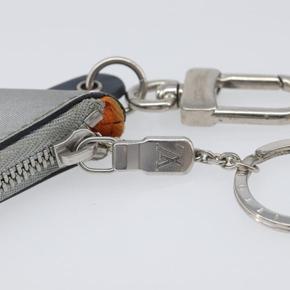 LOUIS VUITTON Monogram satellite Porte Cles Charm Silver MP2217 LV Auth 196994A