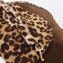 Salvatore Ferragamo Gancini Hand Bag Harako leather 2way Brown Gold Auth 197007A-10