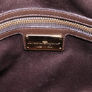 Salvatore Ferragamo Gancini Hand Bag Harako leather 2way Brown Gold Auth 197007A-20