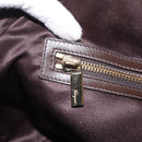 Salvatore Ferragamo Gancini Hand Bag Harako leather 2way Brown Gold Auth 197007A-23