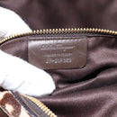Salvatore Ferragamo Gancini Hand Bag Harako leather 2way Brown Gold Auth 197007A-12