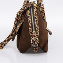 Salvatore Ferragamo Gancini Hand Bag Harako leather 2way Brown Gold Auth 197007A-4