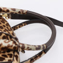 Salvatore Ferragamo Gancini Hand Bag Harako leather 2way Brown Gold Auth 197007A-14