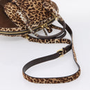 Salvatore Ferragamo Gancini Hand Bag Harako leather 2way Brown Gold Auth 197007A-8