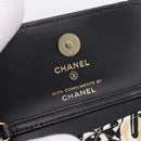 CHANEL Checker Flag Chain Shoulder Bag Canvas Beige Gold CC Auth 197010SAM-18