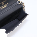 CHANEL Checker Flag Chain Shoulder Bag Canvas Beige Gold CC Auth 197010SAM-19