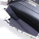 CHANEL Checker Flag Chain Shoulder Bag Canvas Beige Gold CC Auth 197010SAM-20