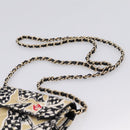 CHANEL Checker Flag Chain Shoulder Bag Canvas Beige Gold CC Auth 197010SAM-8