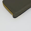 LOEWE Puzzle Card Case Leather Brown Silver Auth 197014A-17