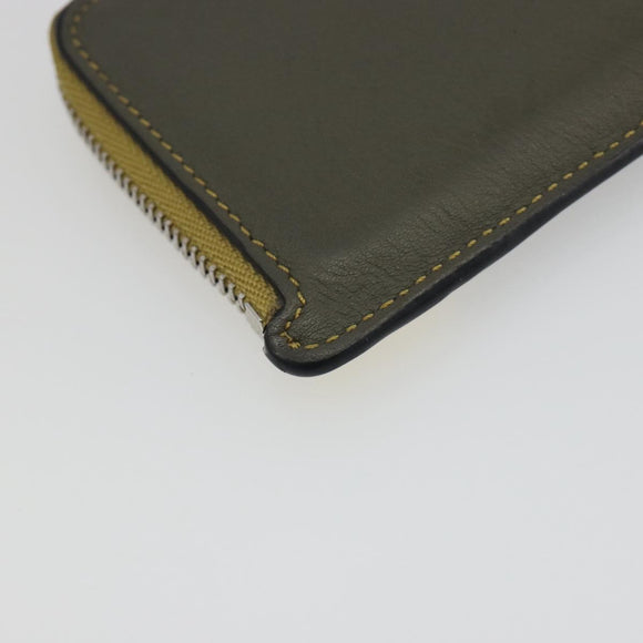 LOEWE Puzzle Card Case Leather Brown Silver Auth 197014A