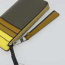 LOEWE Puzzle Card Case Leather Brown Silver Auth 197014A-8