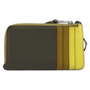 LOEWE Puzzle Card Case Leather Brown Silver Auth 197014A-2