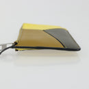 LOEWE Puzzle Card Case Leather Brown Silver Auth 197014A-4