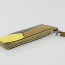 LOEWE Puzzle Card Case Leather Brown Silver Auth 197014A-5