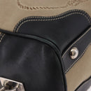 PRADA Tote Bag Canvas Beige Silver Auth 197022A-10