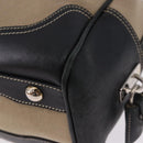 PRADA Tote Bag Canvas Beige Silver Auth 197022A-13